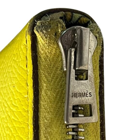 HERMES Silk-In Long Zip Around Long Wallet Epsom yellow - Picture 15 of 16